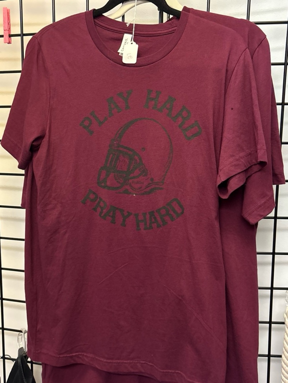 Play Hard Pray Hard Maroon Graphic Tee